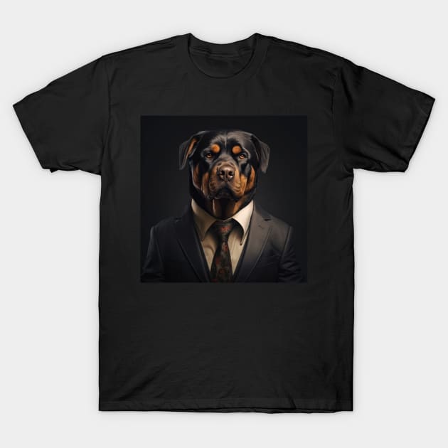Rottweiler Dog in Suit T-Shirt by Merchgard